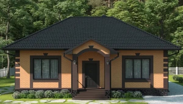 127,5 м2 - Проект дома для ипотеки и строительства 11-0002А (12,05*13,02 м, керамический блок 380 мм, облицовочный кирпич)