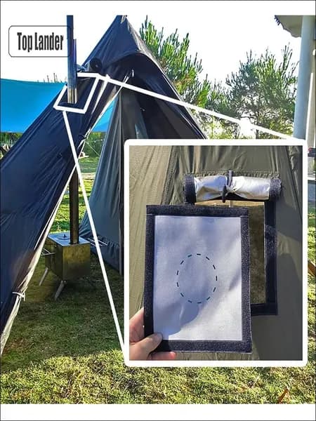 Разделка для дымохода в палатку 20x23 см, огнеупорная
