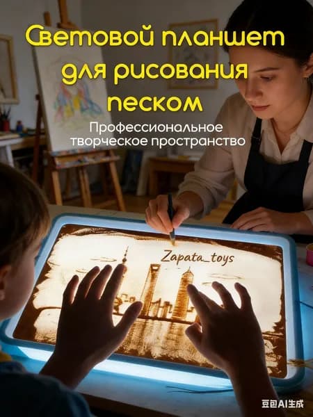 Детский стол для рисования песком (с голубой подсветкой и usb входом)