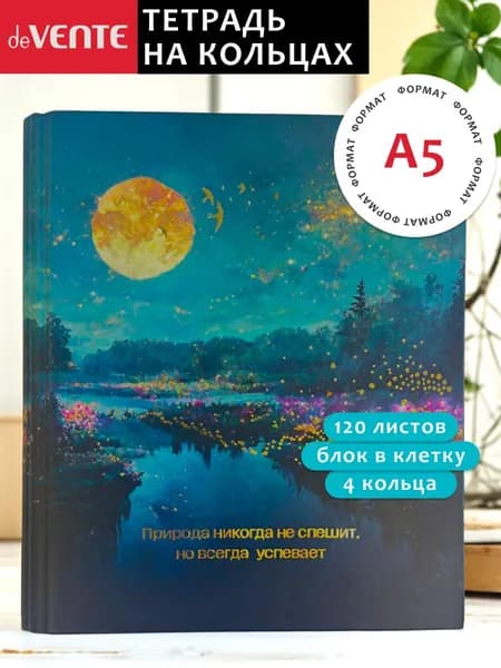 Тетрадь на кольцах А5 120 листов в клетку