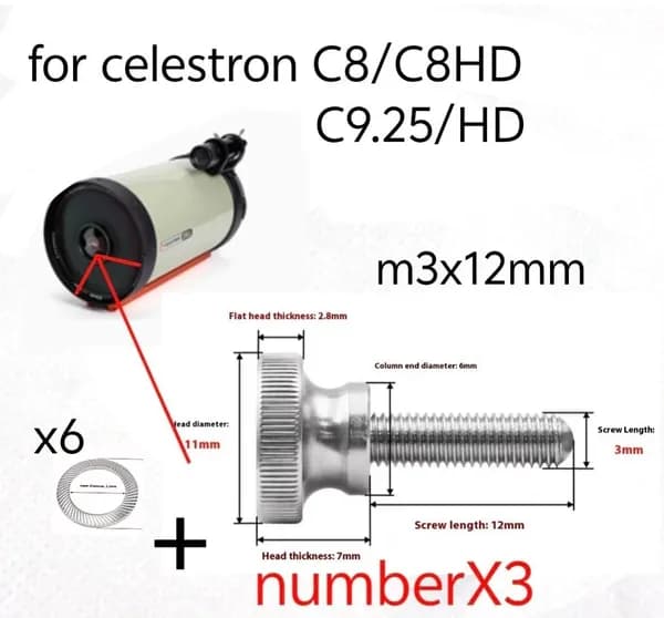 Винты, завинчиваемые вручную, celestron C8series, высокоточная калибровка подзеркальной оптической оси, принадлежности для телескопа