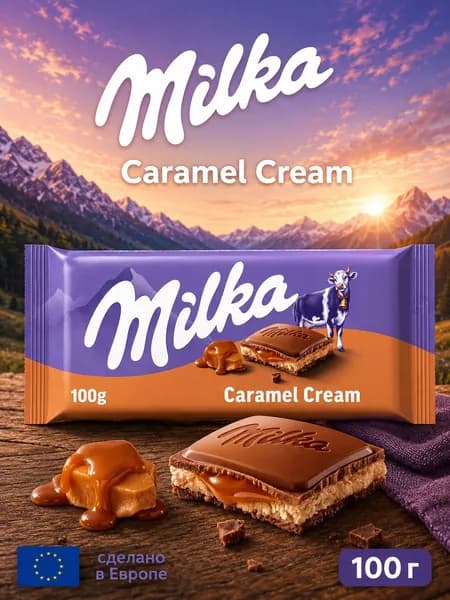 Milka, Шоколад с карамелью, 100 г, Caramel