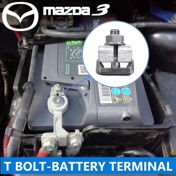 Т-болт клеммы АКБ для MAZDA 3, AXELA, Training и др., провода аккумуляторной батареи BP4K67TB1 BOLT-BATTERY TERMINAL, резьба М6, зажимной, нержавеющая сталь, 1 шт.