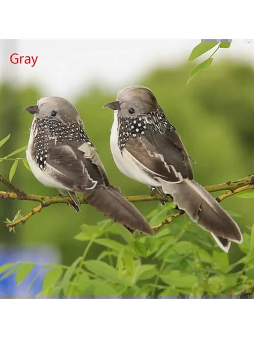 Мини-птицы из пенопласта для декора Серый, 1pc grey