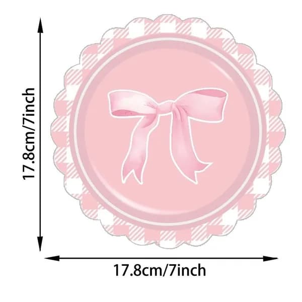 10 шт. Бумажные тарелки с бантиками