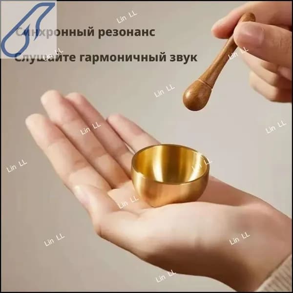 Тибетская поющая чаша4cm для медитации и йоги, докована вручную, в комплекте стик, подушечка