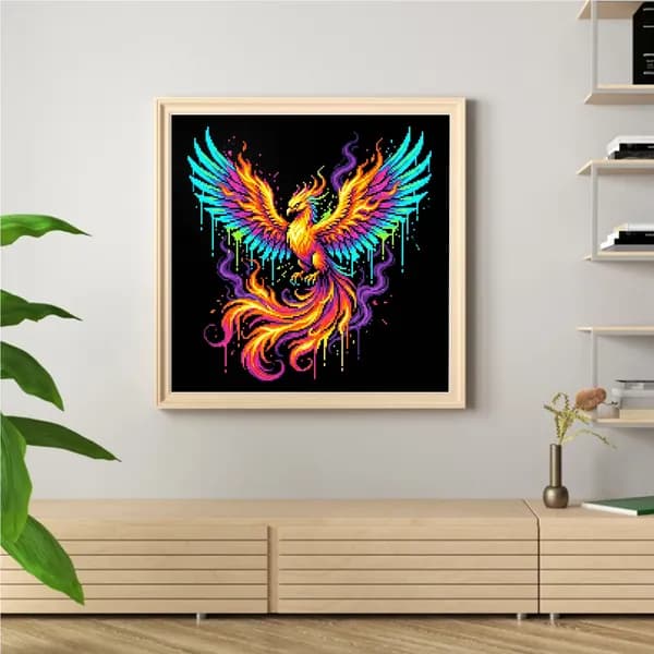 Крестиковый набор Fire Phoenix, хлопковая канва 14CT, полная вышивка, размер 30 30 см