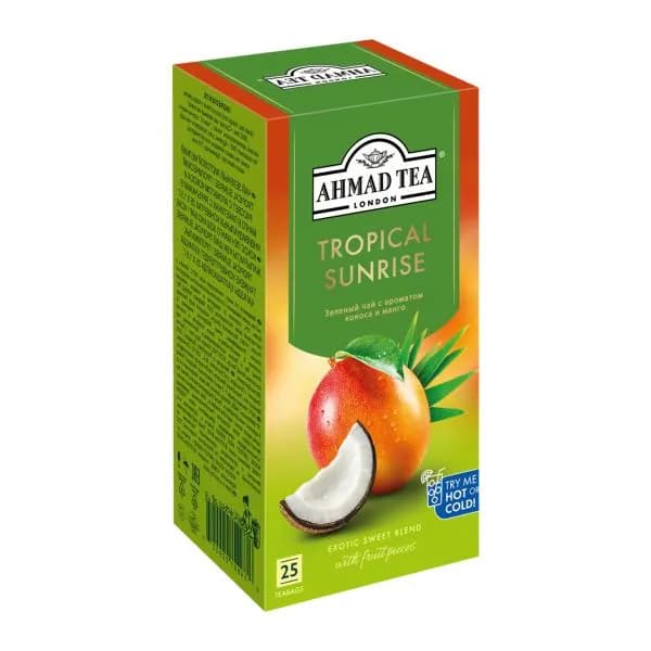 Зелёный чай Манго-кокос Ahmad Tea Tropical Sunrise 25саше 37г