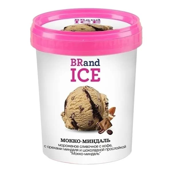 Мороженое сливочное BRandICE Мокко-миндаль 13% 600 г