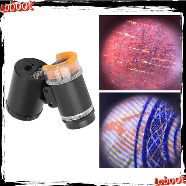 Мини Увеличительный Микроскоп 60X, С LED Подсветкой, Для Легкого Ношения