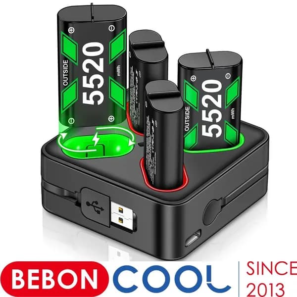 Подставка зарядная база с аккумуляторами 5520mWh - 2550mAh для геймпадов Xbox One / Series S X