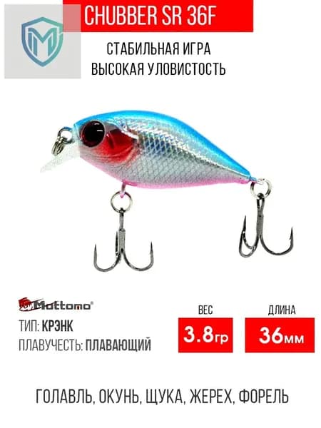 Набор воблеров для рыбалки Mottomo Chubber SR 36F "5 в 1" крэнк плавающий для спиннинга. Приманка на голавля и форель, окуня и жереха-1