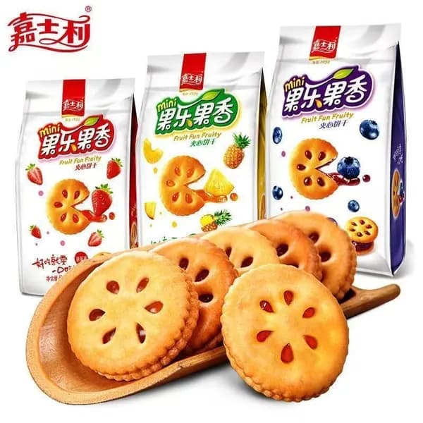 85 г (с клубничным вкусом) - Мини-печенье-сэндвич с джемом Jia Shi Li Fruit Joy