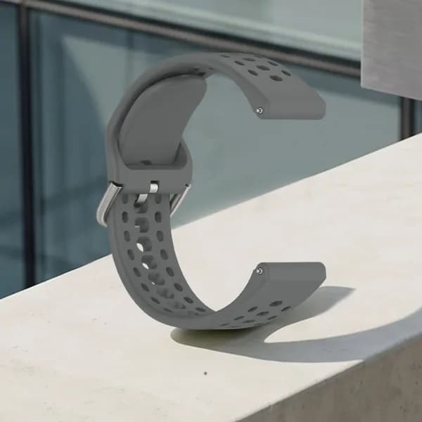 Силиконовый ремешок для смарт-часов Amazfit Bip Max и BiP6, 22 мм, с металлической пряжкой, цвет космический серый