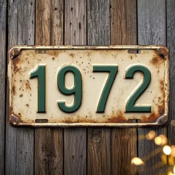 Декоративная металлическая табличка на стену Vintage 1972 винтаж 15х30 см