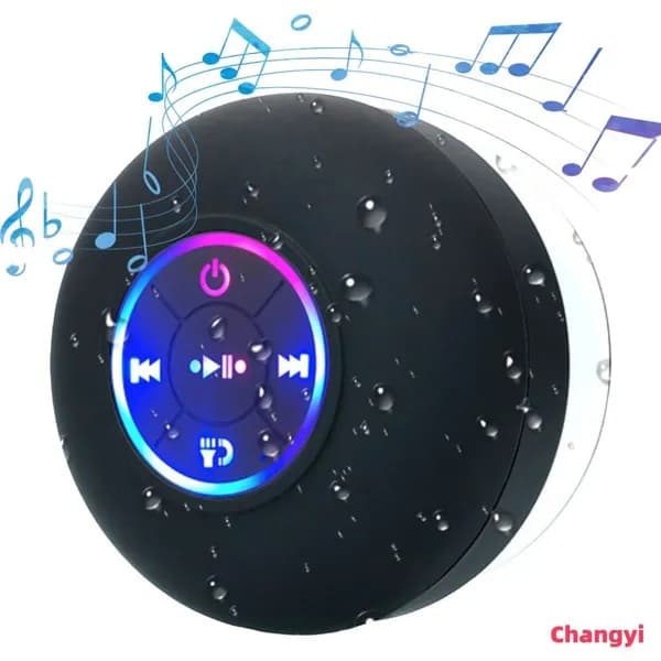 Мини-динамик с присоской, IPX4, Bluetooth 5.0, LED-подсветка, портативная колонка