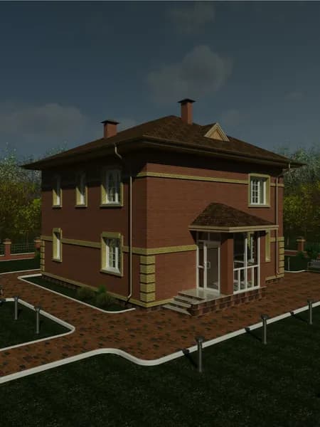 Проект двухэтажного дома размерами 10х10м