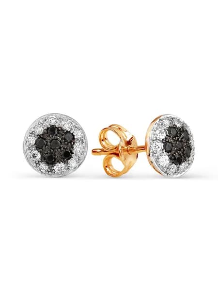 Серьги женские золотые 585 пробы с фианитами, KARATOV