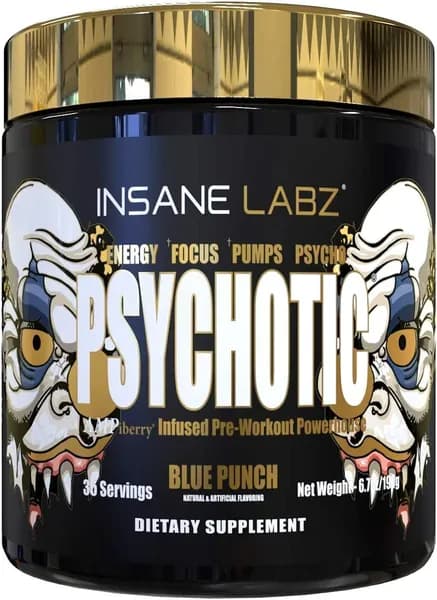 Insane Labz / PSYCHOTIC GOLD Blue Punch 35 порций / Предтренировочный комплекс Инсайн США
