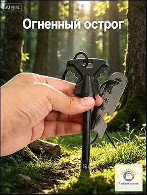 Огниво походное с кресалом утолщенный стержень для выживания и туризма