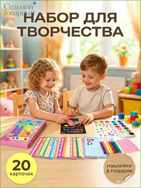 Премиумнабор для создания скребковых открыток, рисование своими руками