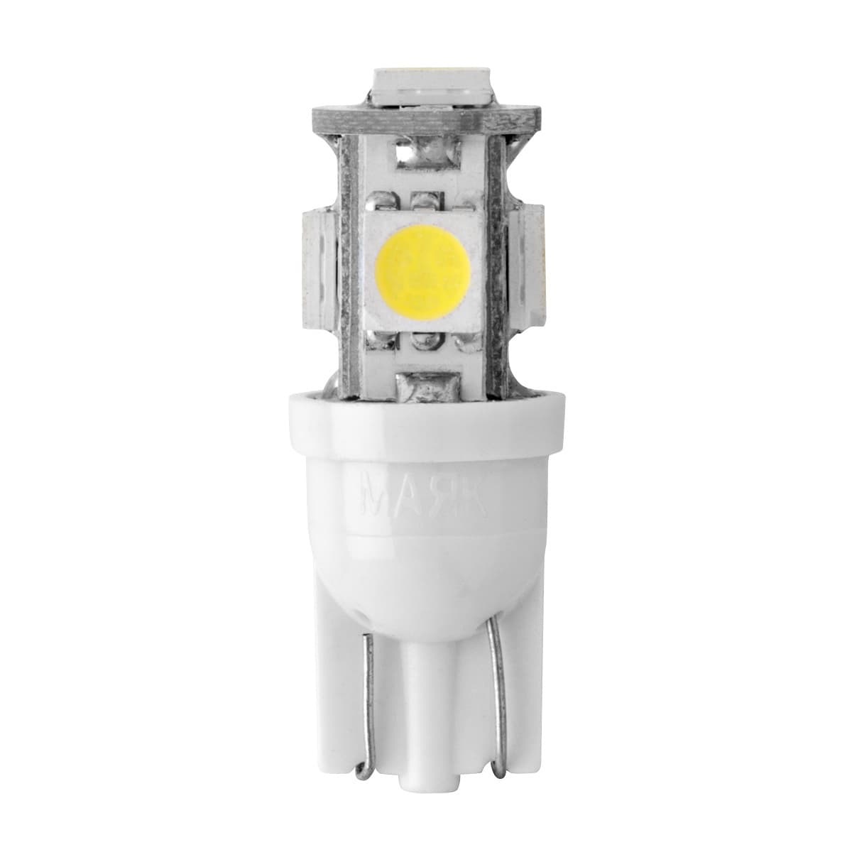 Автолампа светодиодная T10 (W5W) 12 В W2.1X9.5D 5Smd (5050) White (бесцокольная) 12T10-W 5Smd
