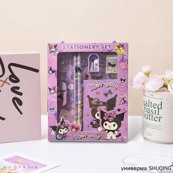 Канцелярские товары Sanrio, подарок для начальной школы, слепой бокс, учебные принадлежности для девочек Kuromi, детские Cinnamoroll