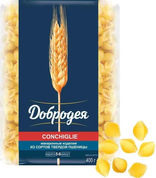 Макаронные изделия "Добродея" CONCHIGLIE 400гр. 2 шт.