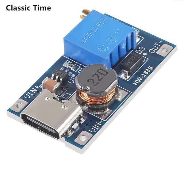 MT3608 DC-DC 2A Повышающий Регулируемый модуль Модуль питания с USB Type-C от 2 В-24 В до 5 В 9 В 12 В 28 В для Arduino