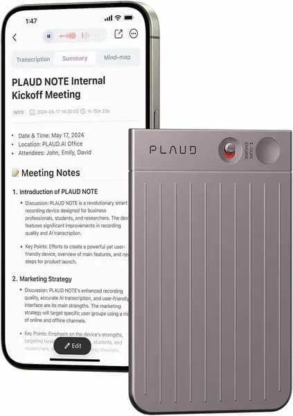 Цифровой диктофон Plaud Note с поддержкой ChatGPT Starlight
