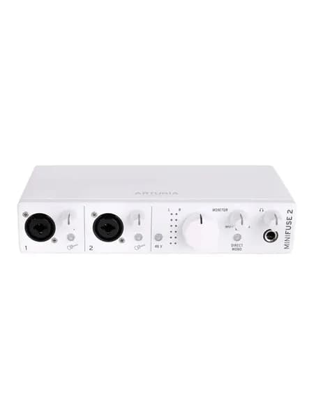 Внешняя звуковая карта Аудиоинтерфейс USB Arturia MiniFuse 2 White, компактный 2-канальный БЕЛЫЙ
