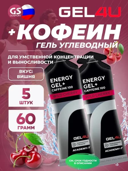 Гель питьевой GEL4U Energy Gel MIX5 5 x 60 г, Вишня