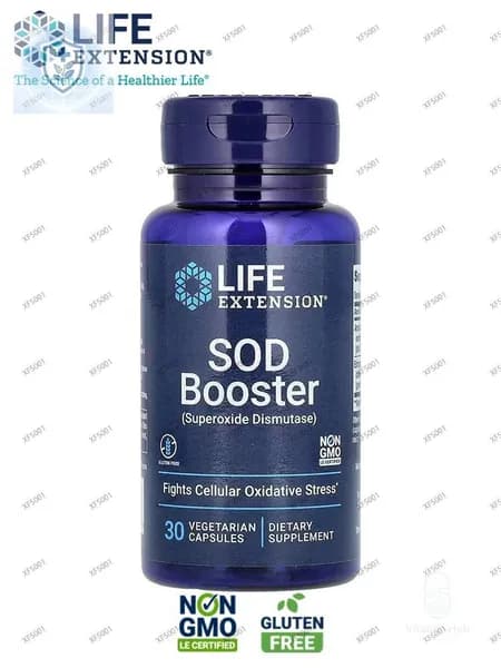 Life Extension SOD Booster, стимулирует SOD (супероксиддисмутазу), без глютена, без ГМО, вегетарианский, 30 капсул