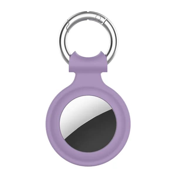 Силиконовый чехол для Apple AirTag с пружинным креплением, фиолетовый, в форме сердца