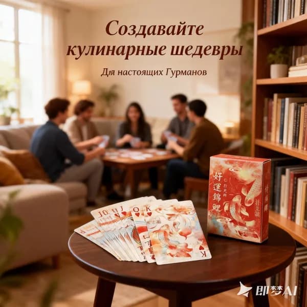 Дизайнерская игральная карта Good Luck Koi, 54 штуки, 100% пластик, матовая поверхность, приятная на ощупь