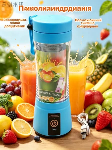 Соковыжималка электрическая комбинированная соковыжималка, лазурный