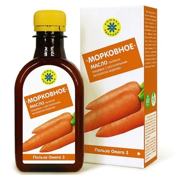 Масло льняное Морковное с экстрактом моркови, 200мл
