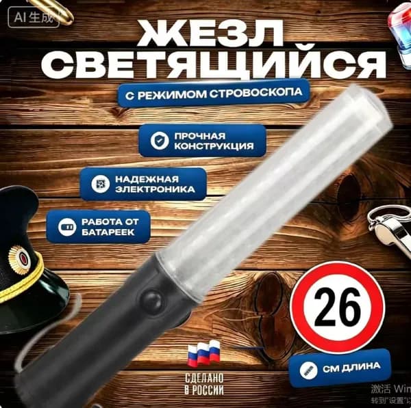 Сигнальная палка LED для регулирования движения 26 см, с 3 режимами свечения, водонепроницаемая-yezi