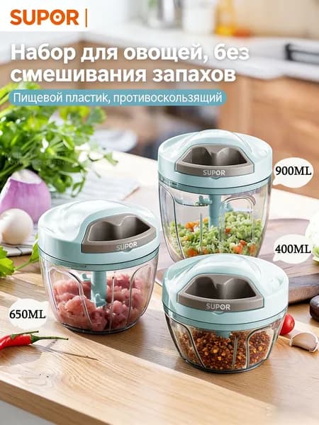 Измельчитель кухонный электрический, с пластиковой чашей 0.9 литра