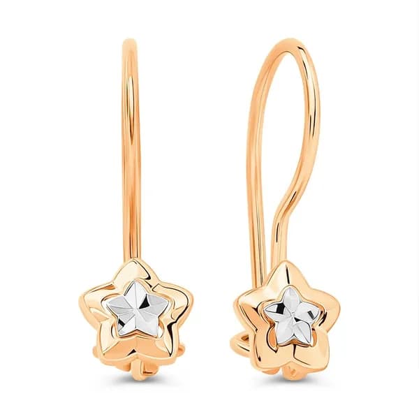 Серьги детские из красного золота 585 пробы 585GOLD