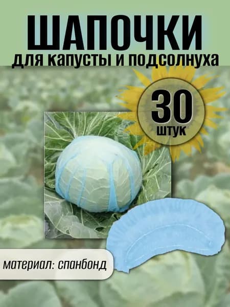 Шапочки для капусты подсолнуха, укрывной материал из спанбонда, защита от вредителей, 30 штук