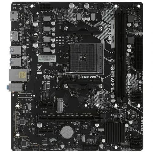 Biostar A520MS [AM4, AMD A520, 2xDDR4-3200 МГц, 1xPCI-Ex16, 1xM.2, Micro-ATX], Материнская плата