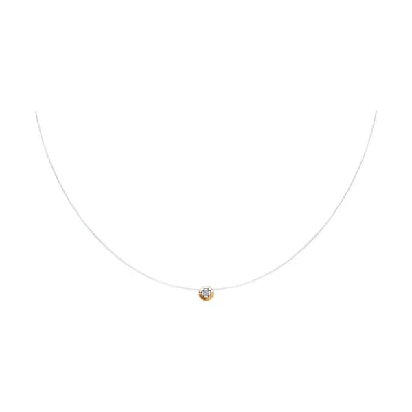 Колье на леске DIAMANT-ONLINE с фианитом 585 пробы