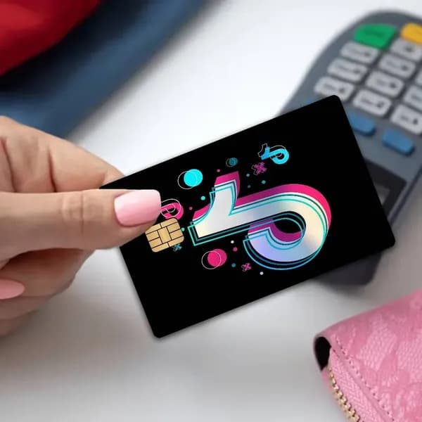ТикТок TikTok Оригинальные наклейки с лазерным блеском для кредитной карты, набор 4 штуки