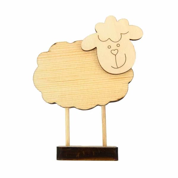 Заготовка для рукоделия фанера Овечка на шпажках 10х10х1.3см Mr. Carving ВД-1076