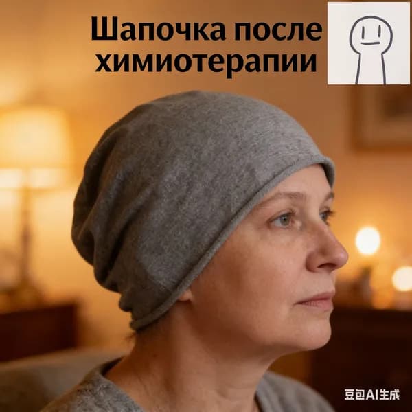 Шапочка после химиотерапииГоловной убор после химиотерапии "Комфорт", однослойная, тонкая, трикотажная шапка для онкопациентов, при выпадении волос и алопеции
