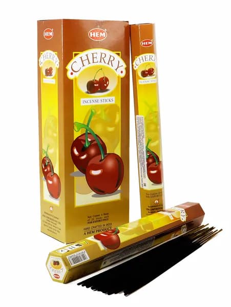 Благовония "Cherry" 1_упаковка_20гр (ароматические индийские палочки ХЕМ для дома / аромапалочки HEM "Вишня", 20_шт)