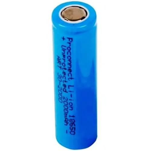 Аккумуляторная батарейка Li-Ion 18650 2000 mAH PROconnect 30-2000 unprotected 3. 7 В