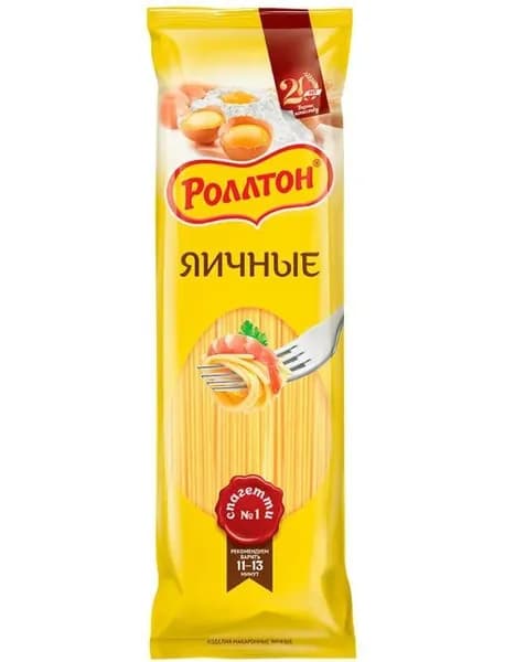 Роллтон Макаронные изделия спагетти яичные 400 г,1 штук