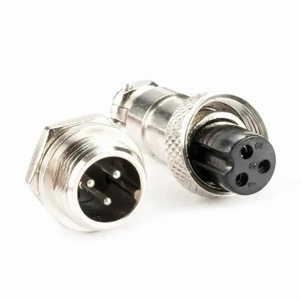 Разъем GX12M-3B штекер 3pin, GX12M-3A гнездо 3pin